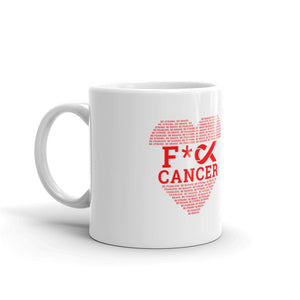 F*** Cancer Red Heart Mug