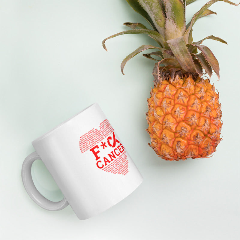 F*** Cancer Red Heart Mug