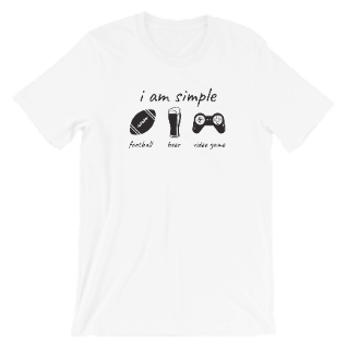 I Am Simple, Football, Beer Mug, Video Game T-Shirt