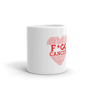 F*** Cancer Red Heart Mug