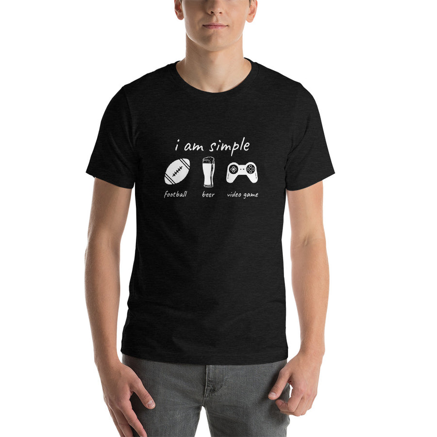 I Am Simple, Football, Beer Mug, Video Game T-Shirt