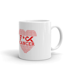 F*** Cancer Red Heart Mug