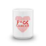 F*** Cancer Red Heart Mug