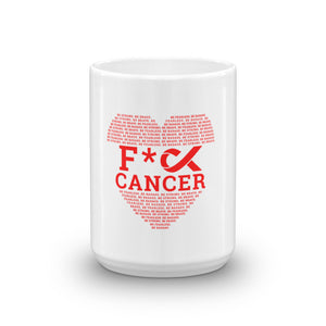 F*** Cancer Red Heart Mug