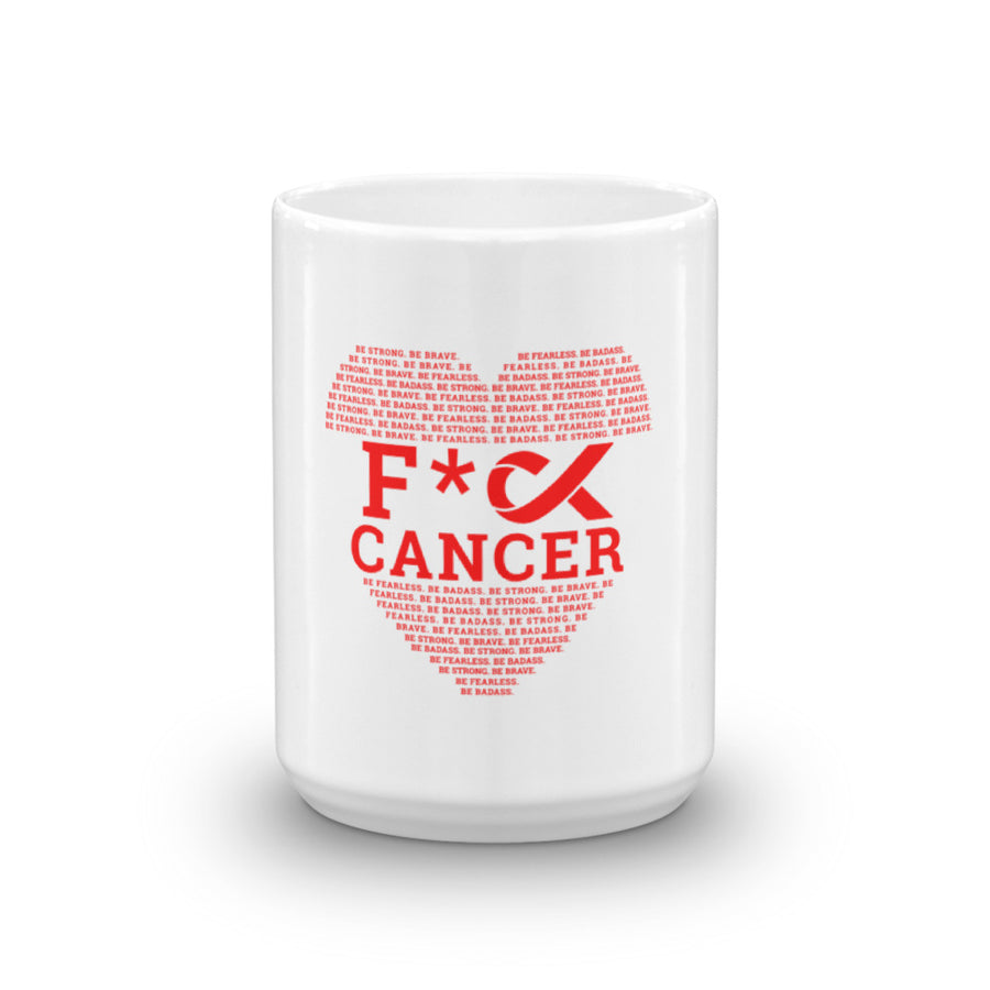 F*** Cancer Red Heart Mug