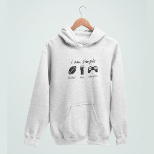 I Am Simple, Football, Beer Mug, Video Game Hoodie