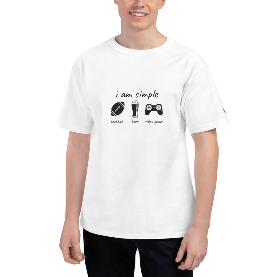 I Am Simple, Football, Beer Mug, Video Game T-Shirt
