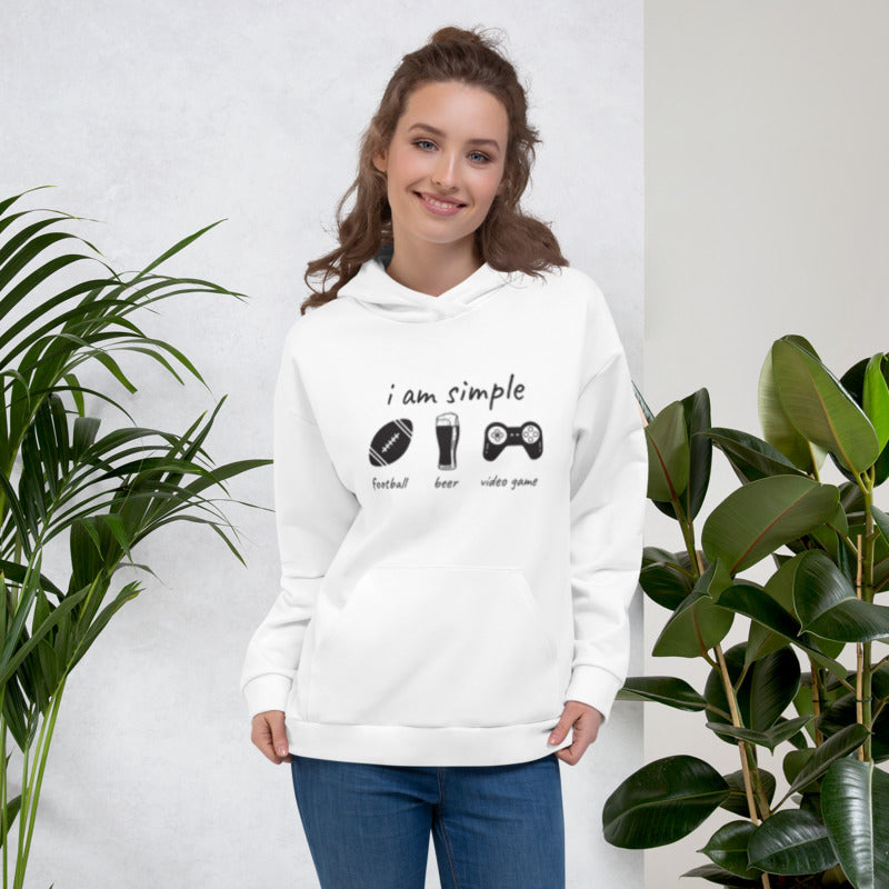 I Am Simple, Football, Beer Mug, Video Game Hoodie