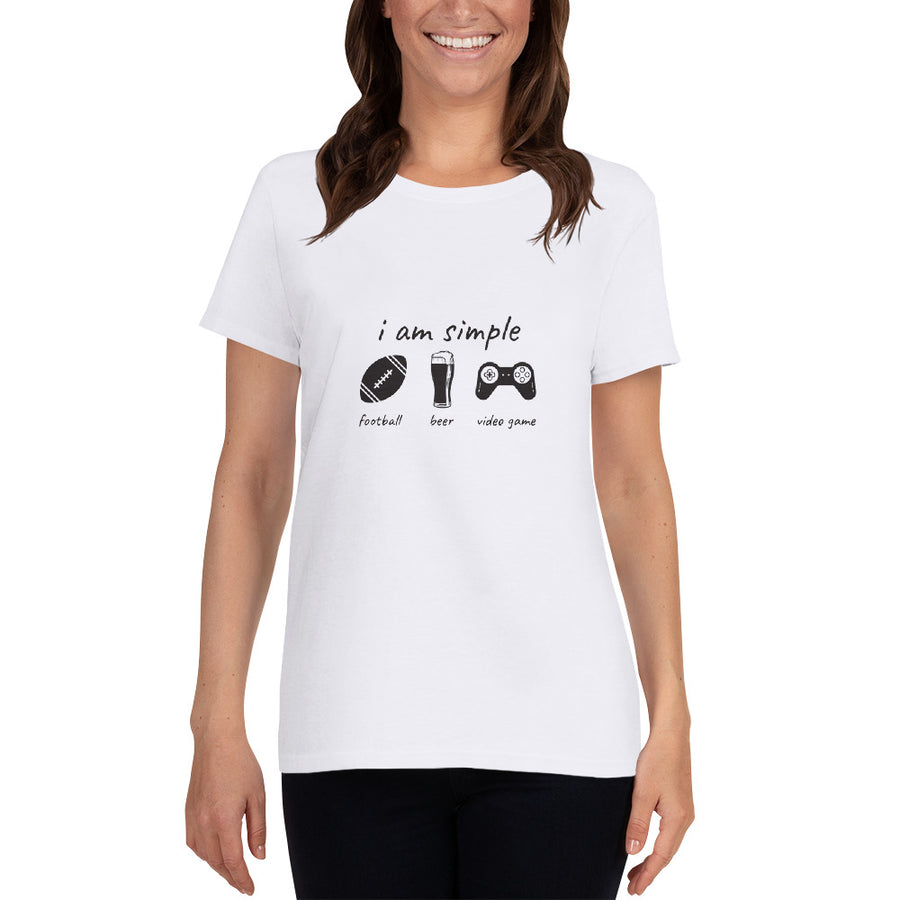 I Am Simple, Football, Beer Mug, Video Game T-Shirt