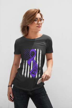 F Cancer with Flag T-Shirt